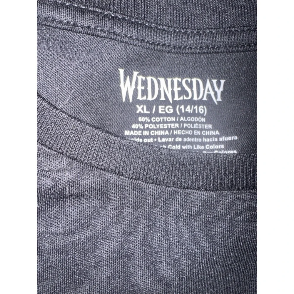Girls T-Shirt Size XL 14/16 On Wednesdays We Wear Black